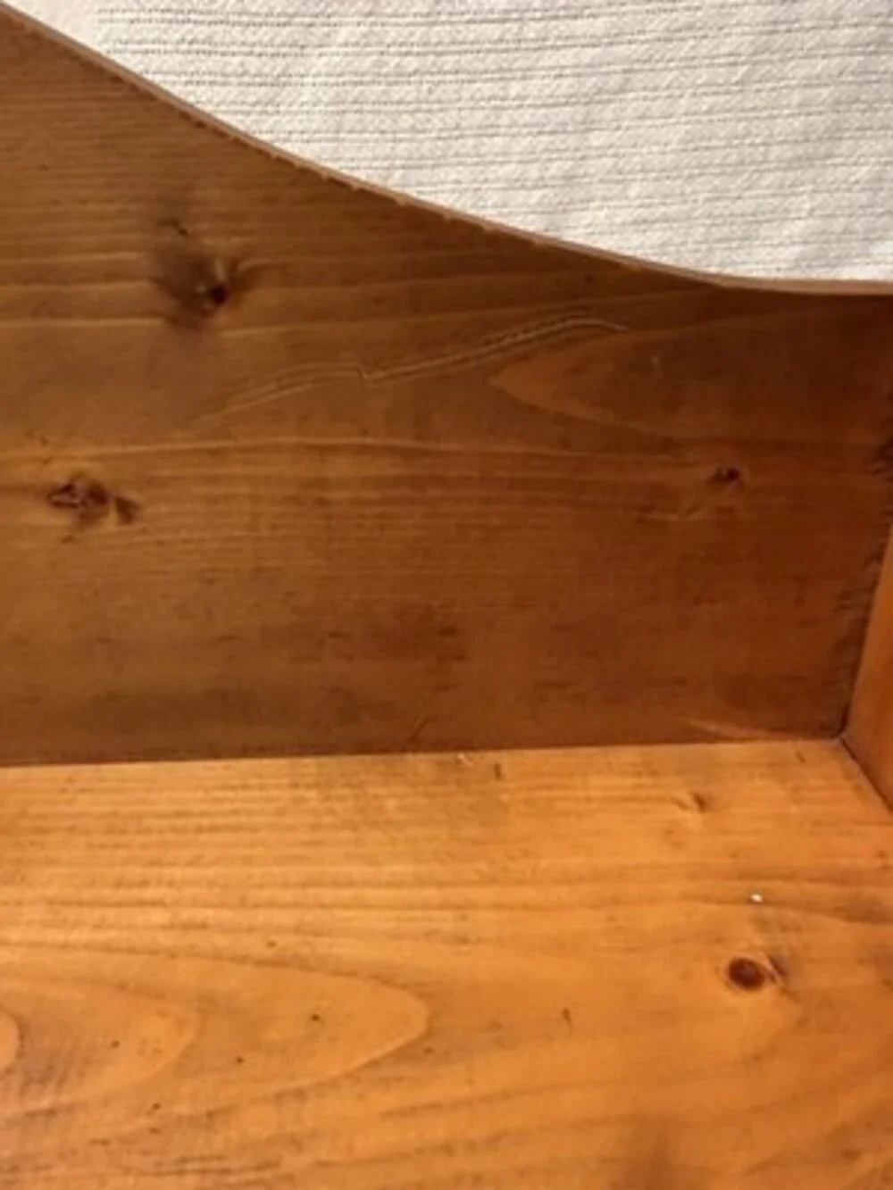 Vtg Solid Wood Wall Shelf Quilt Rack Hanging Bar  37.5” Heart Cutout Cottagecore